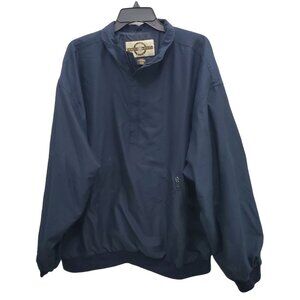North End‎ Men's Vintage All Climate Navy Pfizer 1/4 Zip Mock Neck Jacket Sz XL